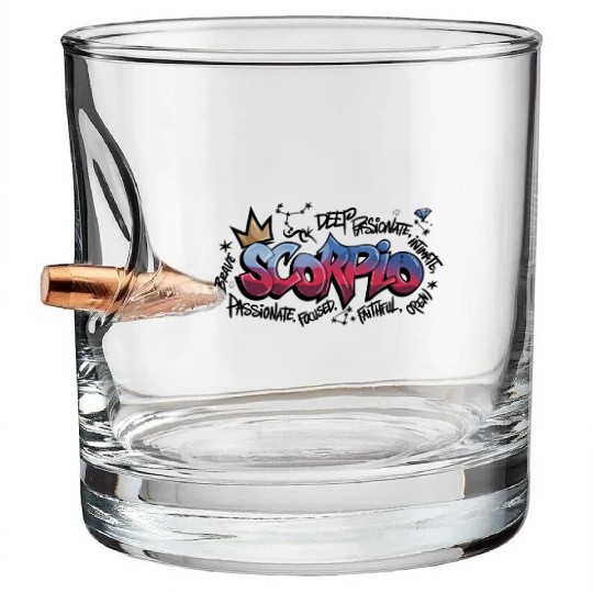 Scorpio Graffiti Zodiac Art Bullet Whiskey Glasses