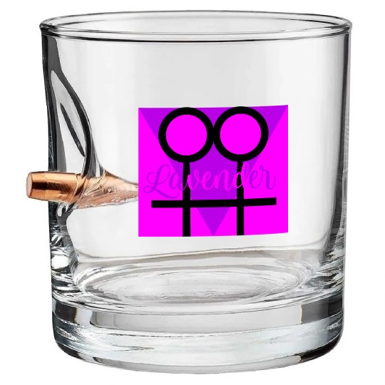 Women Symbol with Lavender Triangle Bullet Whiskey Glasses