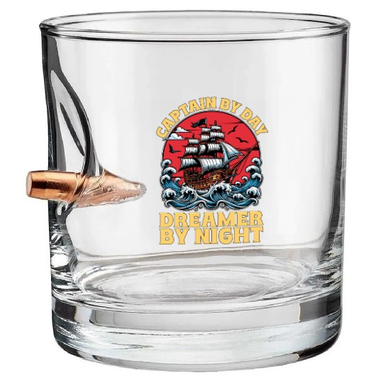 Sailing Captain By Day Dreamer By Night Fisherman Bullet Whiskey Glasses