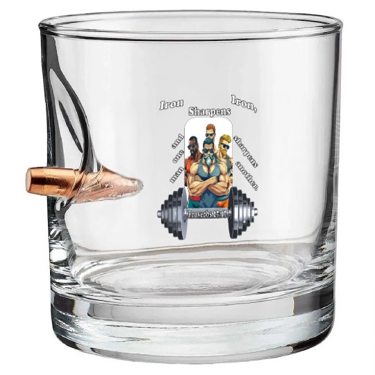 The Iron Sharpens Iron Scripture Bullet Whiskey Glasses