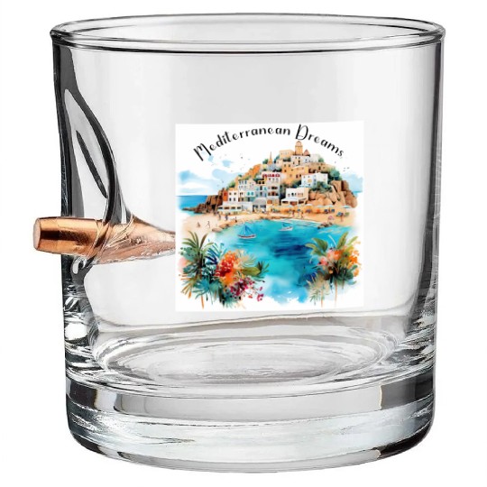 Mediterranean Dreams Bullet Whiskey Glasses