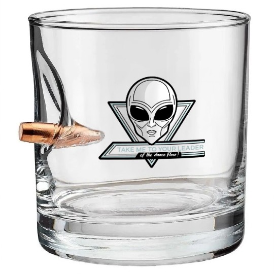 Take Me To Your Leader Alien Rave Retro 2000s Y2K Bullet Whiskey Glasses