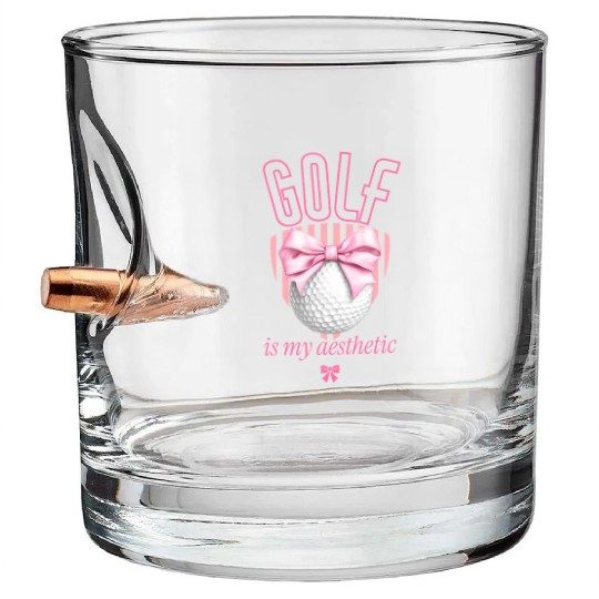 Golf Is My Aesthetic Bullet Whiskey Glasses