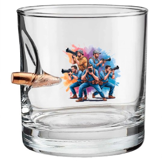 Camera Fireworks - Creatives in Action Bullet Whiskey Glasses