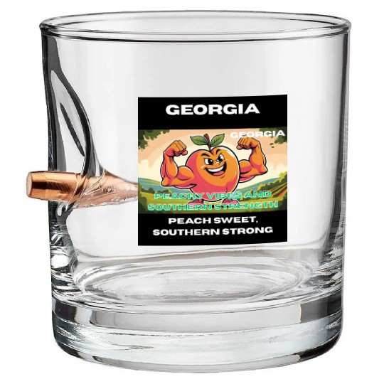 Georgia Peach State Art Bullet Whiskey Glasses