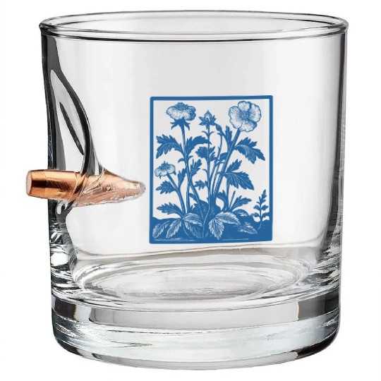 Wildflowers 90s Retro Flowers Bullet Whiskey Glasses