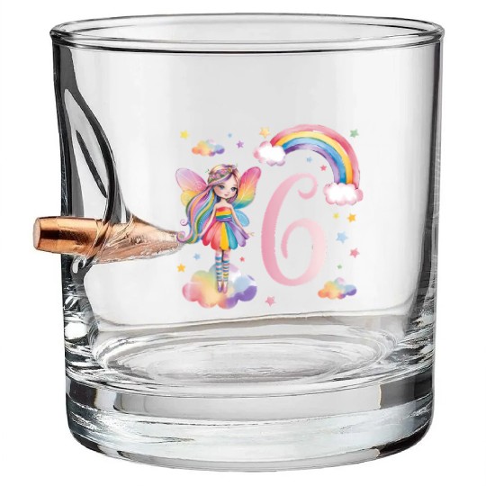 Magical Rainbow Fairy Elf 6th Birthday Girl Bullet Whiskey Glasses