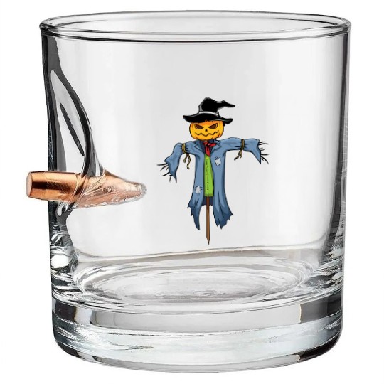 spooky scarecrow Bullet Whiskey Glasses