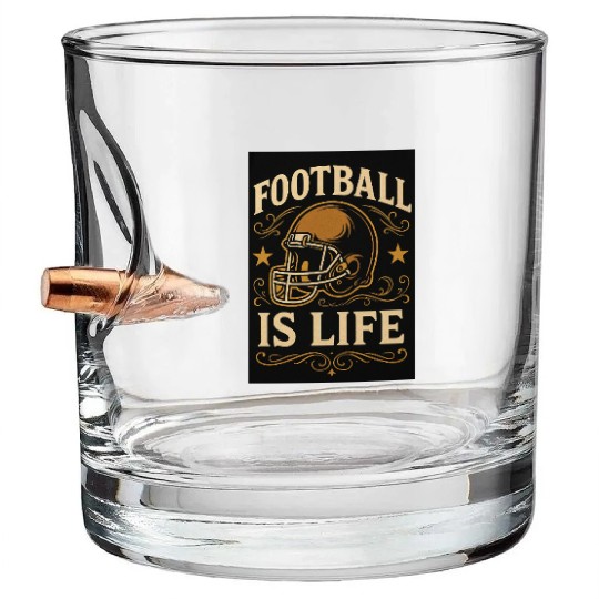 football is life Bullet Whiskey Glasses