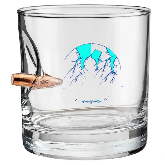 Royal Blue Lightning shadow Bullet Whiskey Glasses