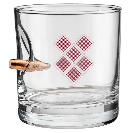 Vyshyvanka in contrasting colors Bullet Whiskey Glasses