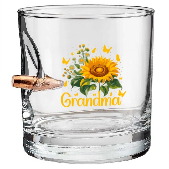 Grandma Sunflower Appreciation Design Bullet Whiskey Glasses