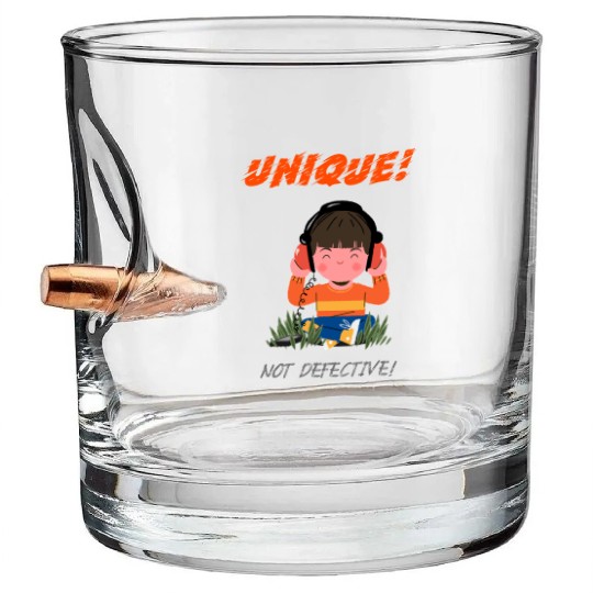 Unique Not Defective Autism Advocacy Bullet Whiskey Glasses
