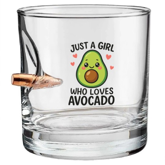 Avocado Love Girl Just a Girl Bullet Whiskey Glasses