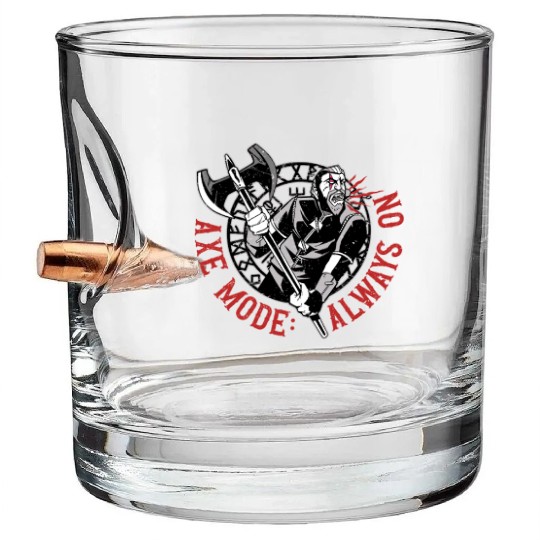 Viking Mythology Pagan Axe Mode Always On Bullet Whiskey Glasses