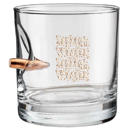 abstract shapes gold white Bullet Whiskey Glasses