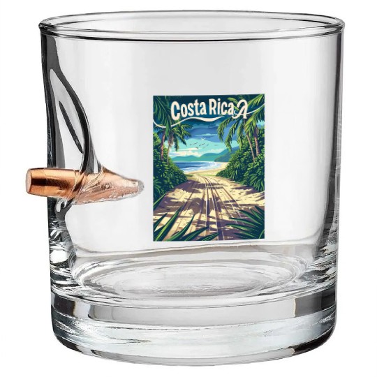 Costa Rica Tropical Paradise Adventure Beach Bullet Whiskey Glasses
