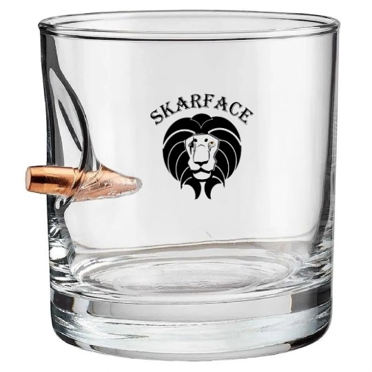 Scarface the Lion – The Battle-Hardened King Bullet Whiskey Glasses