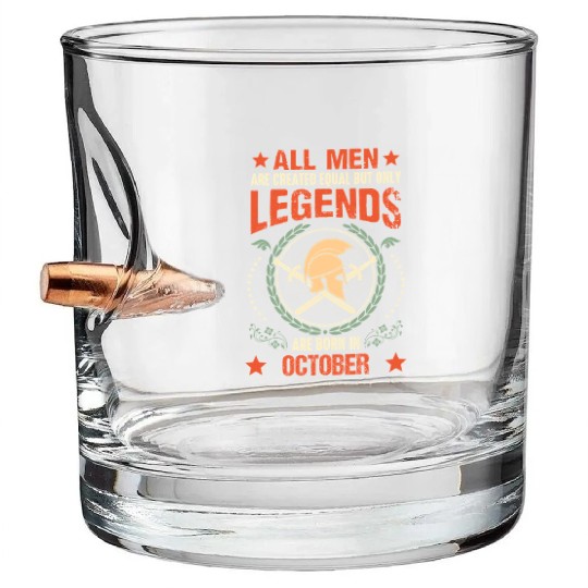 Sparta Legend Born in October Bullet Whiskey Glasses