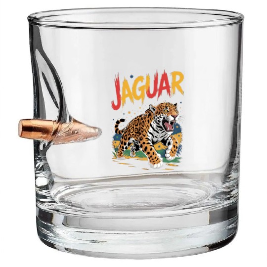 Vivid Jaguar Bold Print Bullet Whiskey Glasses