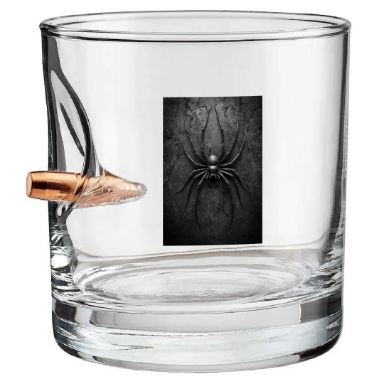 Black Widow Style Spider Art Bullet Whiskey Glasses