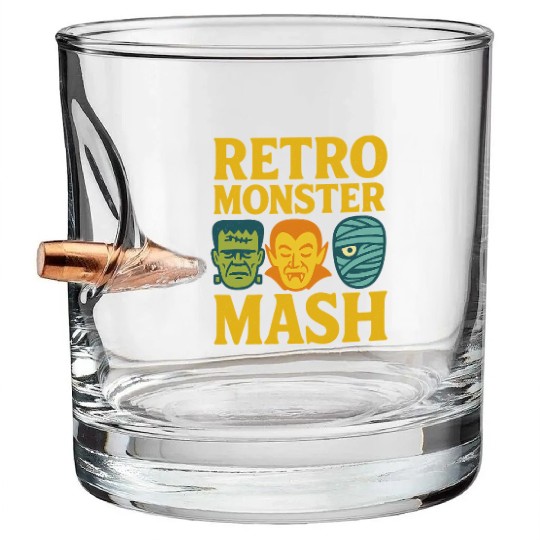 Retro Monster Mash Bullet Whiskey Glasses Design