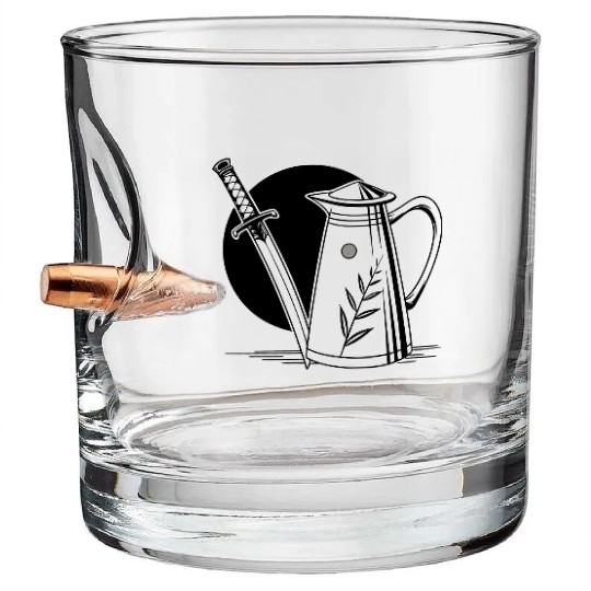 a milk frothing pitcher with a katana Bullet Whiskey Glasses