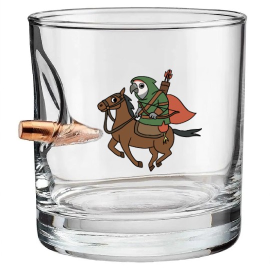 Epic Archer Parrot Riding Horse Bullet Whiskey Glasses