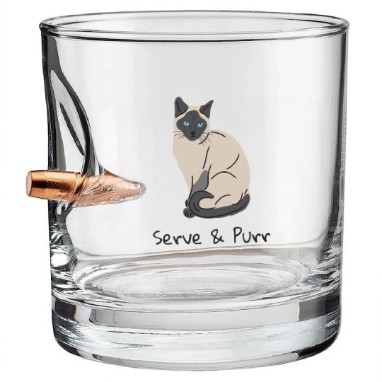 Serve & Purr - Cat Pickleball Bullet Whiskey Glasses