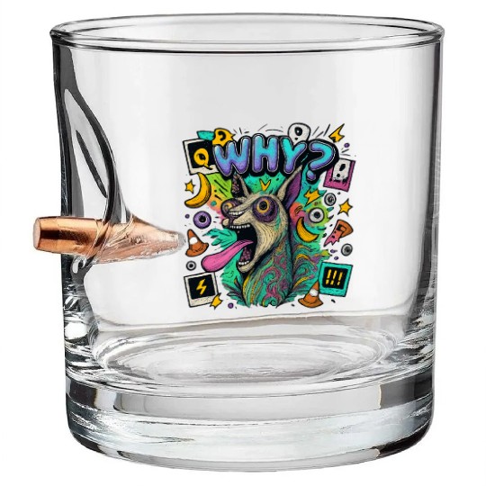 Whimsical Psychedelic Animal Illustration Bullet Whiskey Glasses