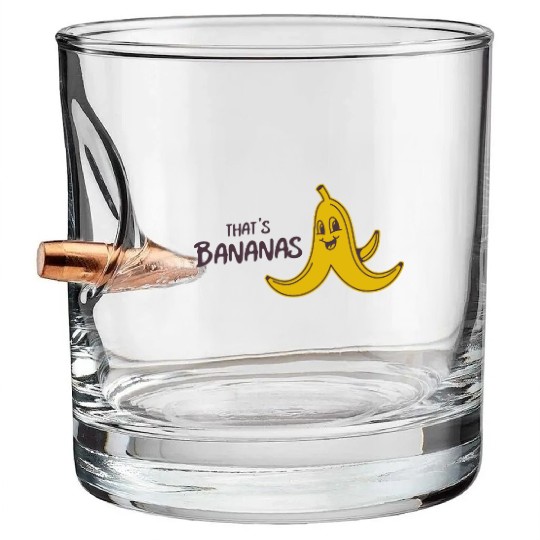 Whimsical That's Banana Character Bullet Whiskey Glasses