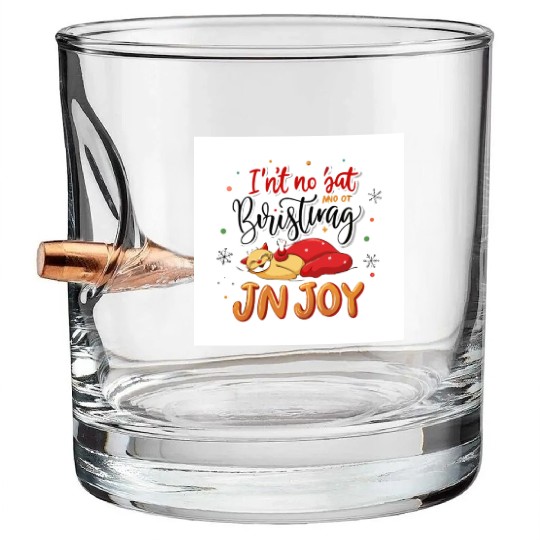 Festive Cat Joy Christmas Design Bullet Whiskey Glasses