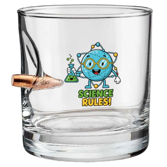 Cute Science Rocket Character Bullet Whiskey Glasses