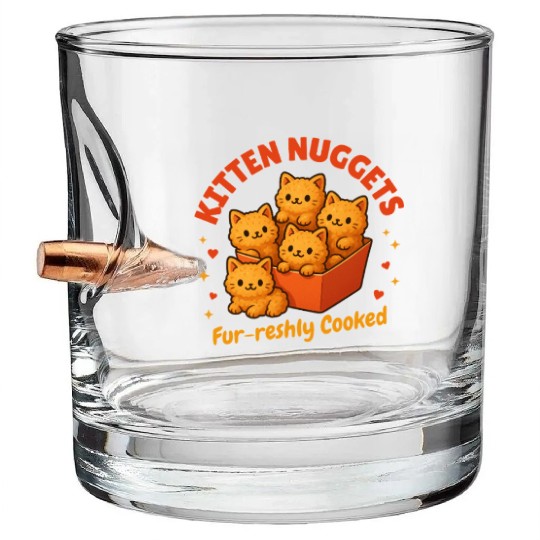 Cute Kitten Nuggets – Funny Food Cat Bullet Whiskey Glasses