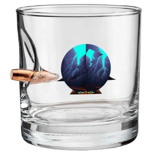 Royal Blue Lightning Bullet Whiskey Glasses