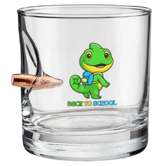 LIZARD BACK TO SCHOOL Bullet Whiskey Glasses