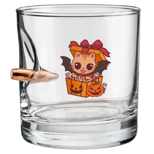 Halloween Cat with Potion Gift Box Bullet Whiskey Glasses