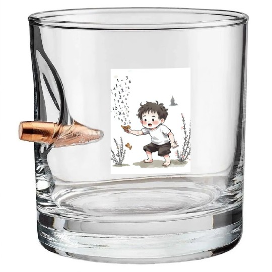 Curious Math Explorer Bullet Whiskey Glasses