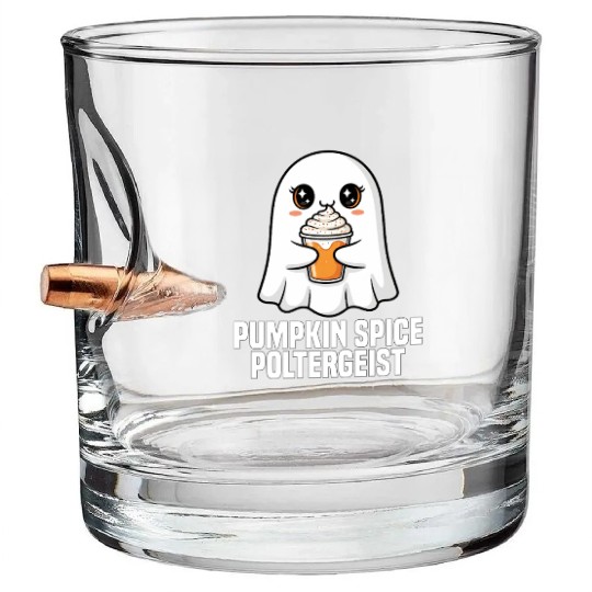 PUMPKIN SPICE POLTERGEIST - GHOST HALLOWEEN Bullet Whiskey Glasses