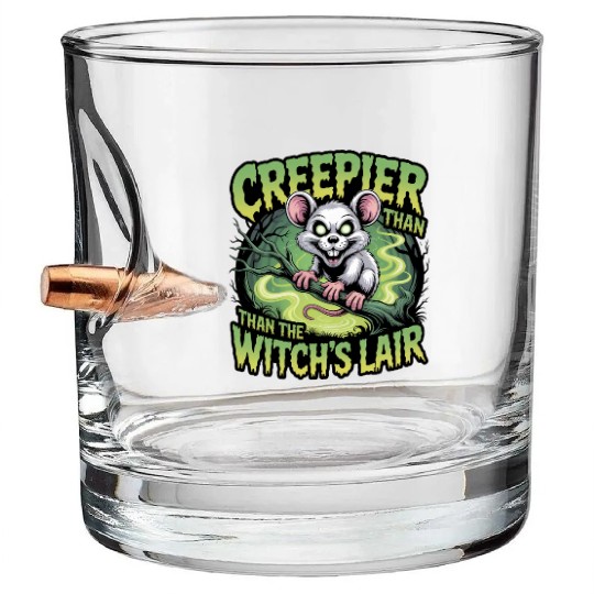 Creeper Mouse in Witch's Lair Design Bullet Whiskey Glasses