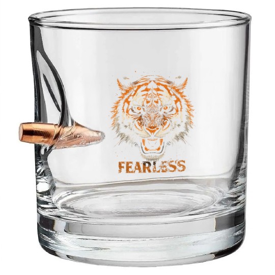 Fearless Tiger Expression Design Bullet Whiskey Glasses