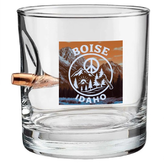 Boise, Idaho (O) Bullet Whiskey Glasses