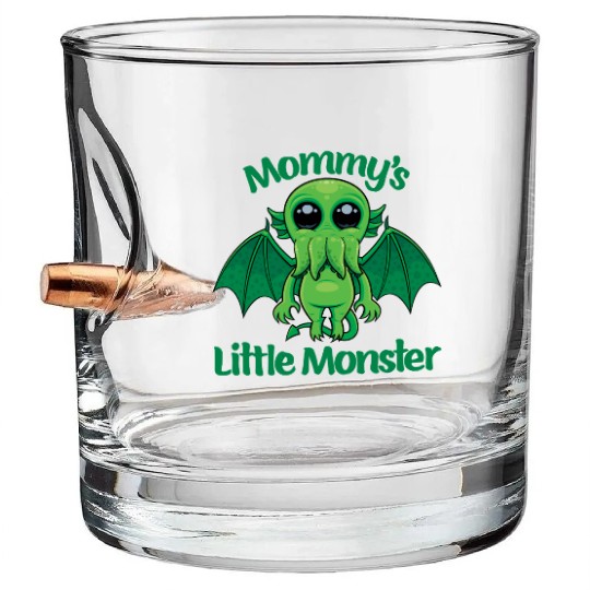 Mommy’s Little Monster Cthulhu Cuddles Bullet Whiskey Glasses