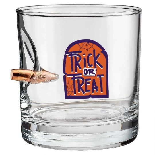 Trick or Treat Halloween Tombstone Bullet Whiskey Glasses