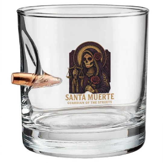 Santa Muerte – Mexican Folk Art Streetwear Bullet Whiskey Glasses