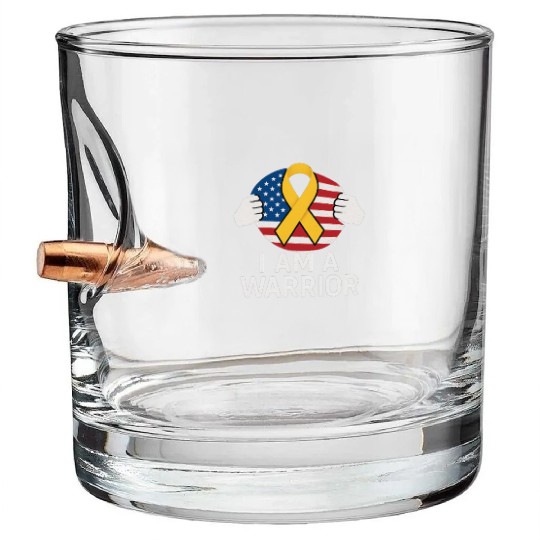 American Warrior of Strength & Awareness Bullet Whiskey Glasses