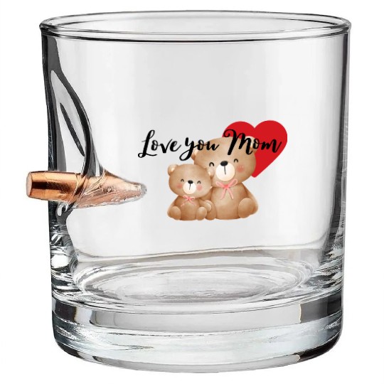 Adorable Mom and Cub Love Bears Bullet Whiskey Glasses