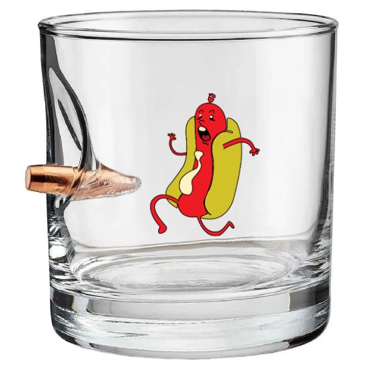 Hot Dog Animated and Playful Character Bullet Whiskey Glasses