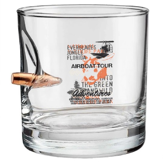 Airboat Alligator Tours Florida Everglades Bullet Whiskey Glasses