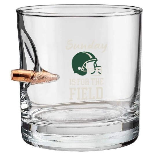 Sunday Football Field Design Bullet Whiskey Glasses
